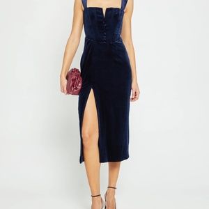 Few Moda Navy Velvet Dress Size L